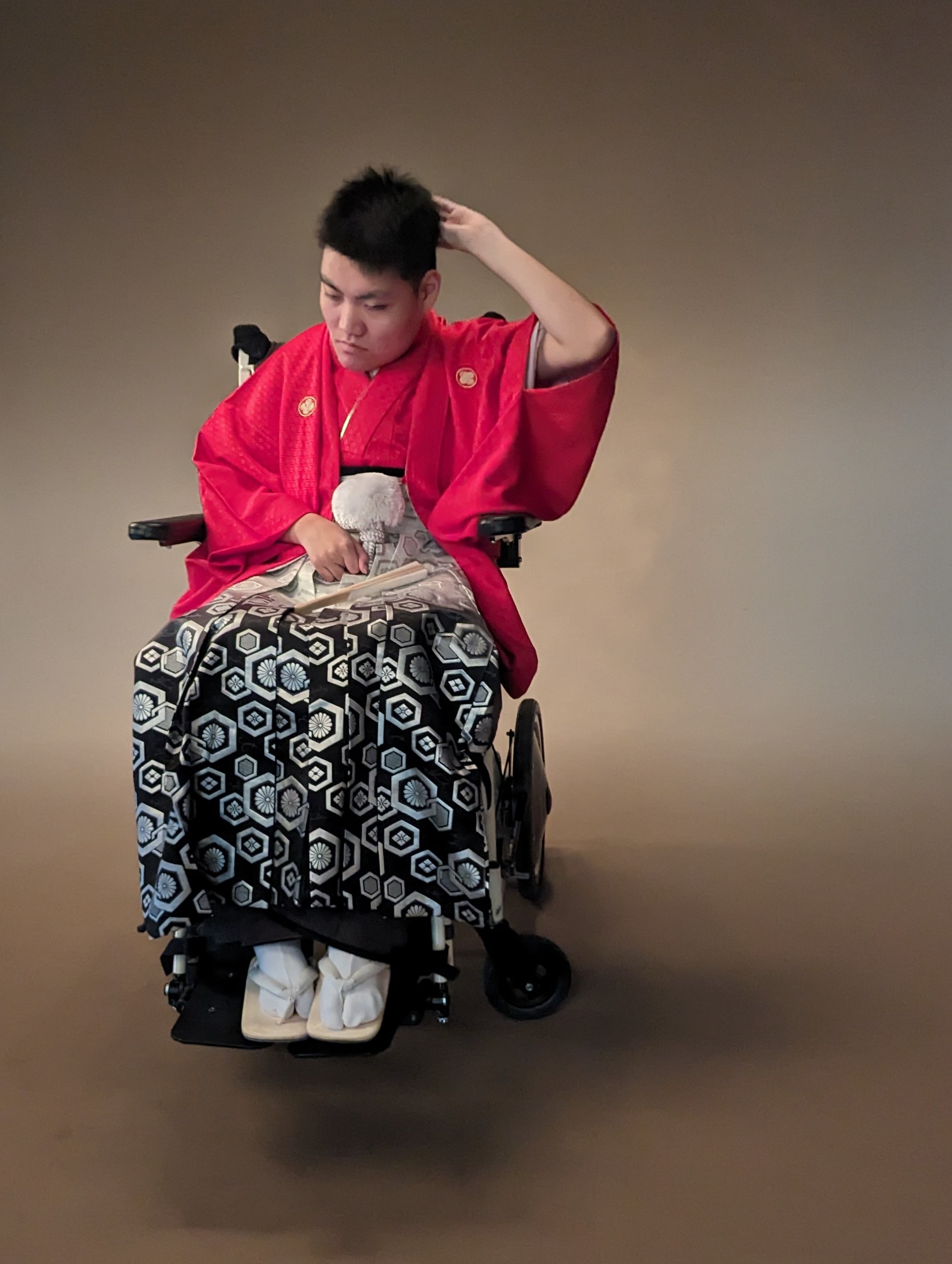 車椅子着物　男袴　成人式　千葉県　身体障害　知的障害